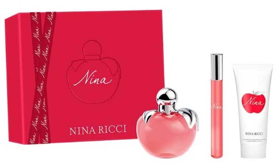 Nina Ricci Nina Zestaw podarunkowy, woda toaletowa 80ml + woda toaletowa roll-on 10ml + mleczko do ciała 75ml