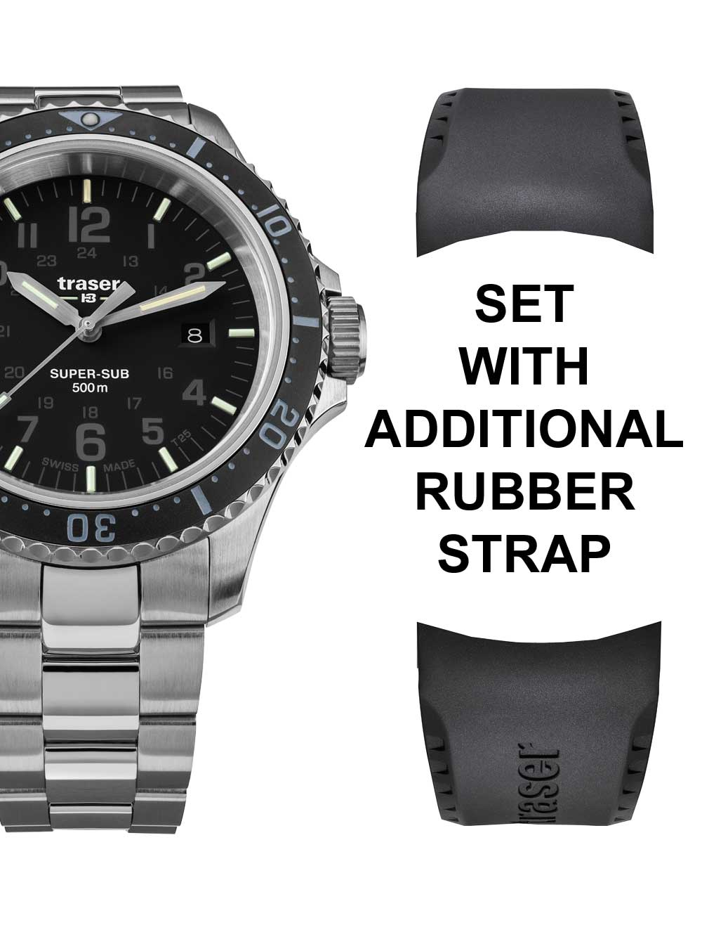 Traser H3 109376 P67 T25 SuperSub set black 46 mm diver 50ATM