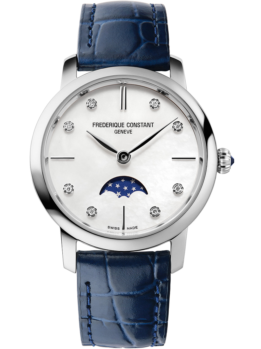 Frederique Constant FC-206MPWD1S6 Slimline Moonphase Ladies Watch 