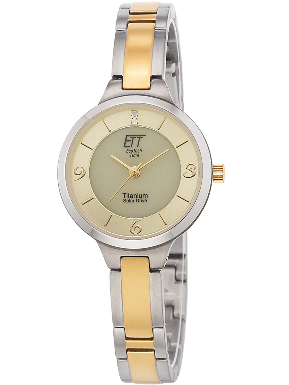 ETT ELS-12148-61M Diamond Lady Solar Drive Titan Ladies Watch 28mm 5ATM