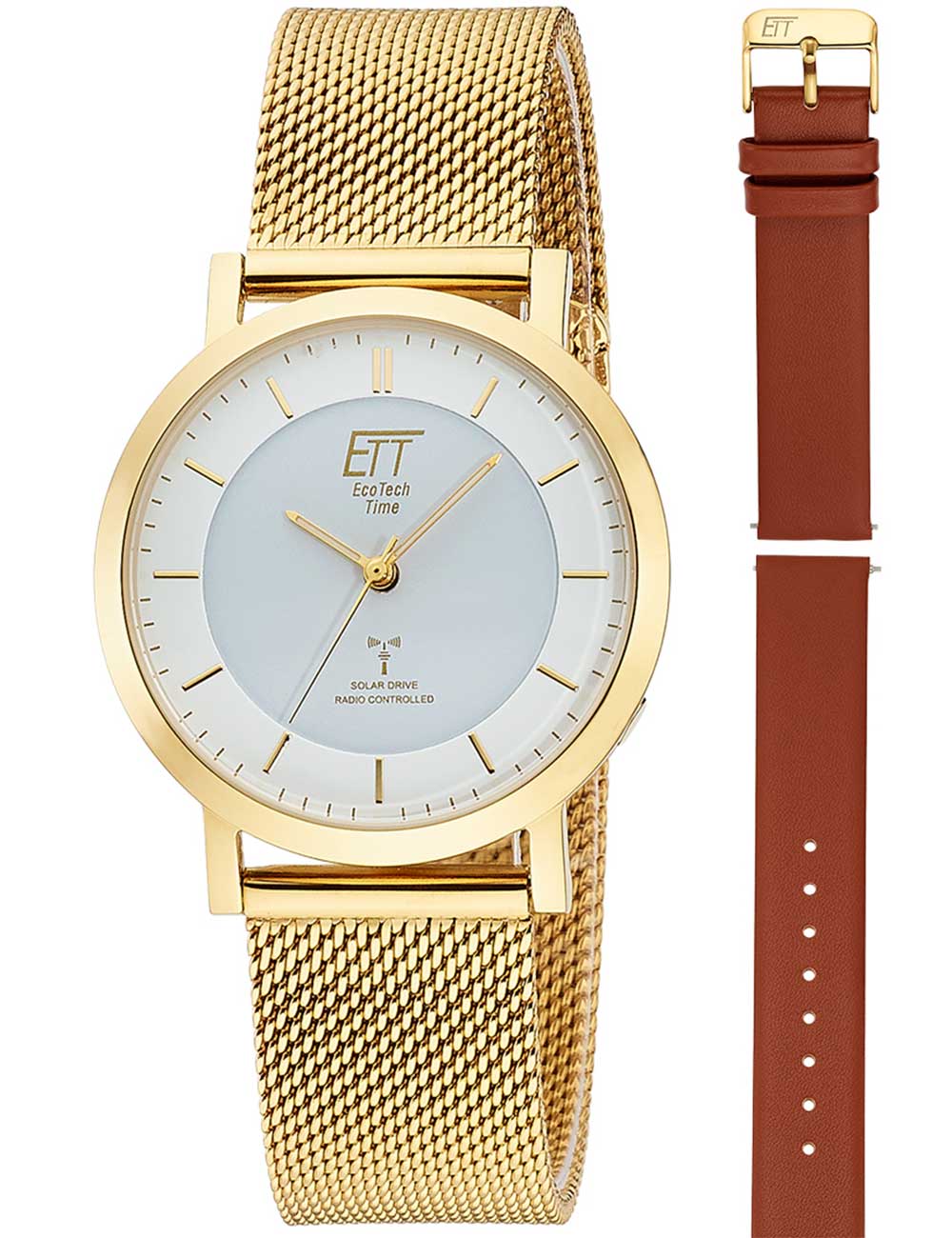 ETT Eco Tech Time ELS-11619-11MS Ladies Watch Atacama Solar Radio Controlled 36mm 5ATM