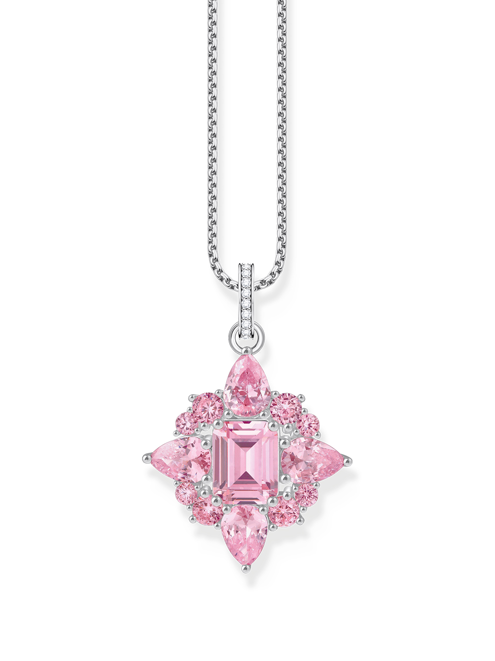 Thomas Sabo PE963-051-9 Silver pendant w. pink-coloured stones 