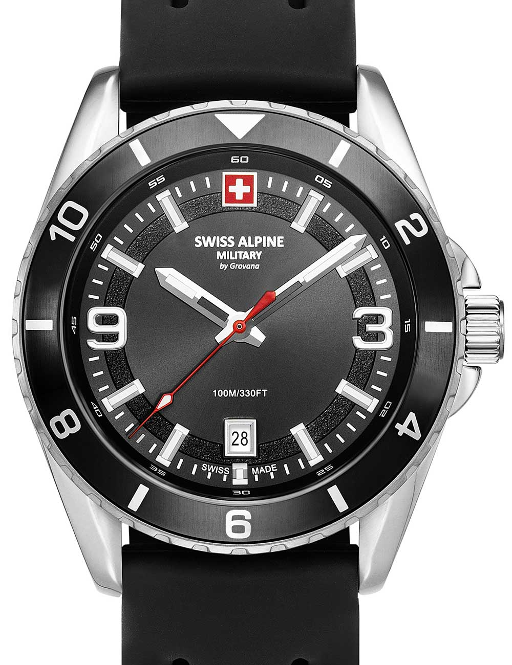 Swiss Alpine Military 7034.1837 Mens Watch Sierra silver black 42mm 10ATM