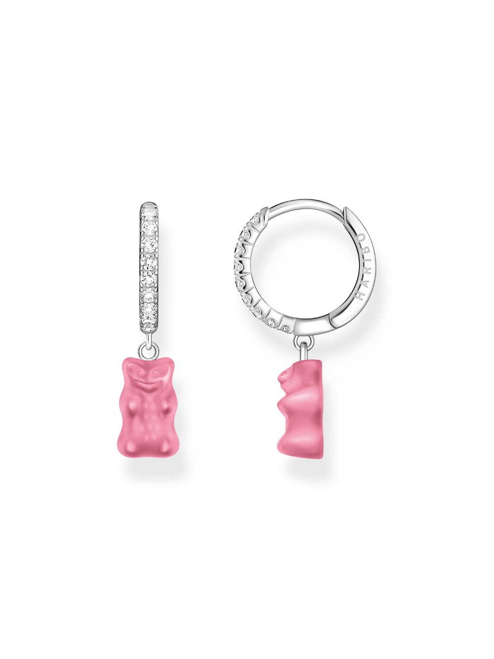 Thomas Sabo CR726-052-9 Silver Single Hoop Earrings with pink Gold Bears 28,0 mm Ladies