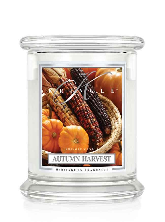 Kringle Candle Autumn Harvest średnia świeca zapachowa z 2 knotami (411 g)