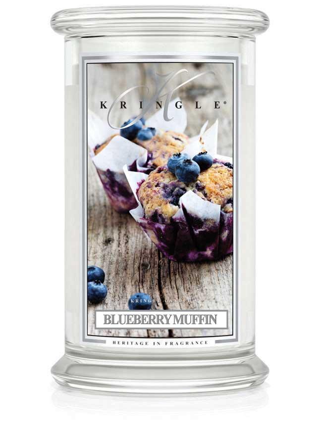 Kringle Candle Blueberry Muffin duża świeca zapachowa z 2 knotami (624 g)