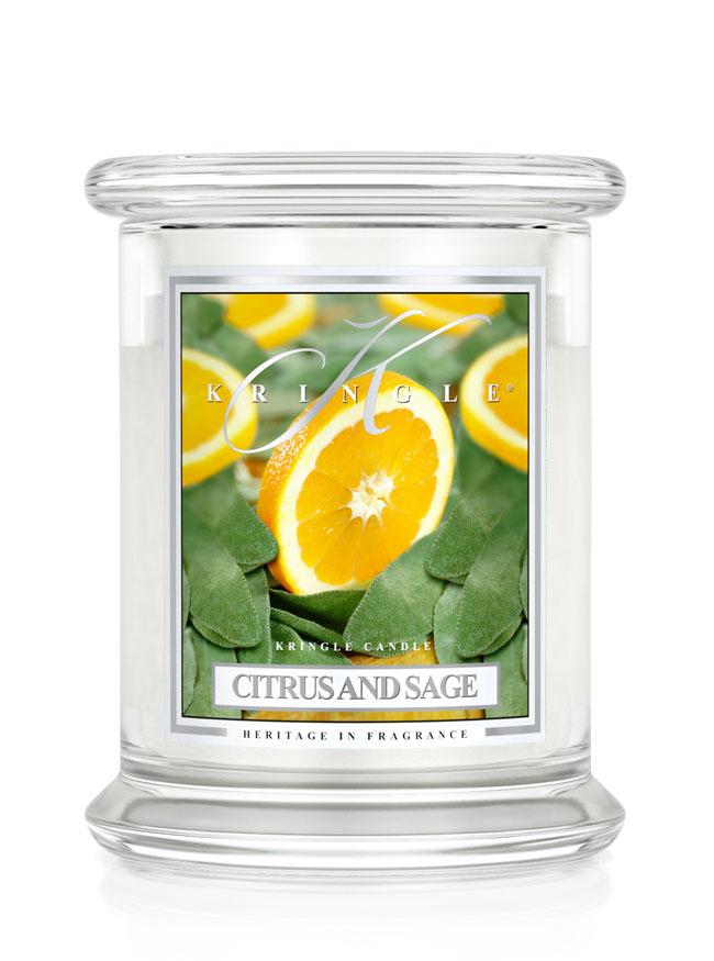 Kringle Candle CITRUS & SAGE świeca zapachowa średnia z 2 knotami (411 g)