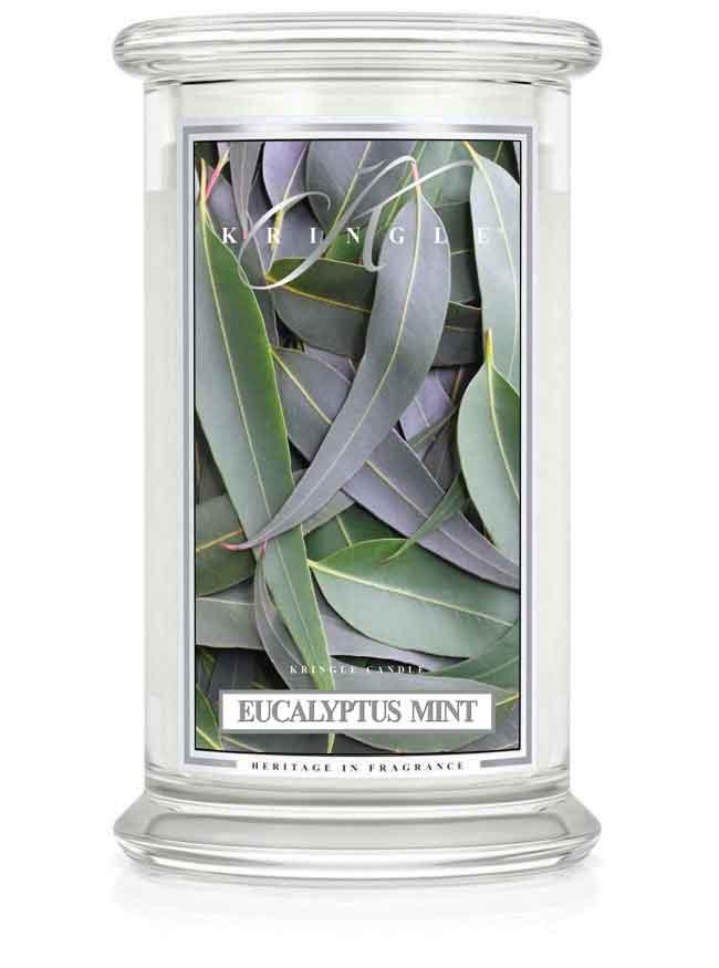 Kringle Candle Eucalyptus Mint duża świeca zapachowa z 2 knotami (624 g)