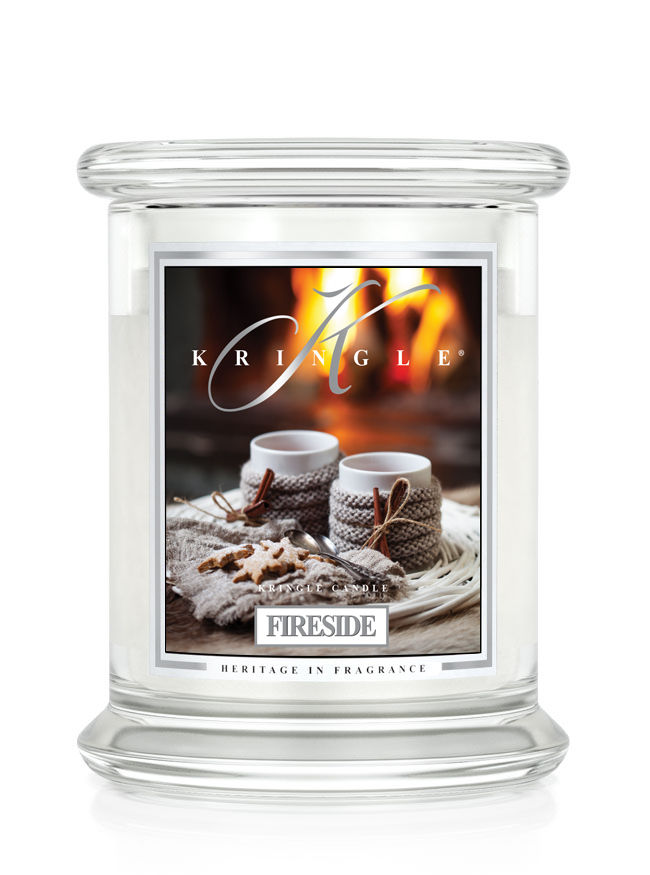 Kringle Candle Fireside świeca zapachowa średnia z 2 knotami (411 g)