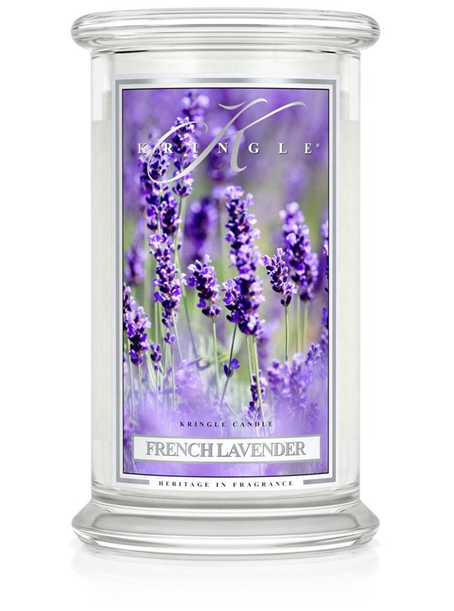 Kringle Candle French Lavender duża świeca zapachowa z 2 knotami (624 g)