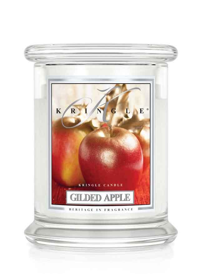 Kringle Candle Gilded Apple świeca zapachowa średnia z 2 knotami (411 g)