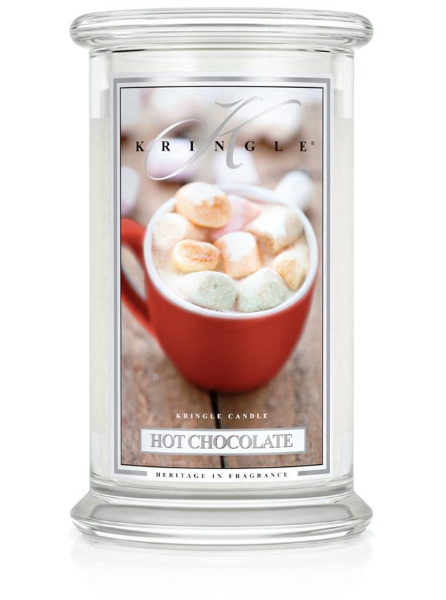 Świeca zapachowa Kringle Candle Hot Chocolate duża z 2 knotami (624 g)