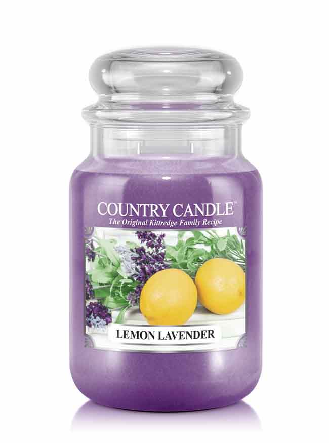 Country Candle Lemon Lavender duża świeca zapachowa z 2 knotami (652 g)