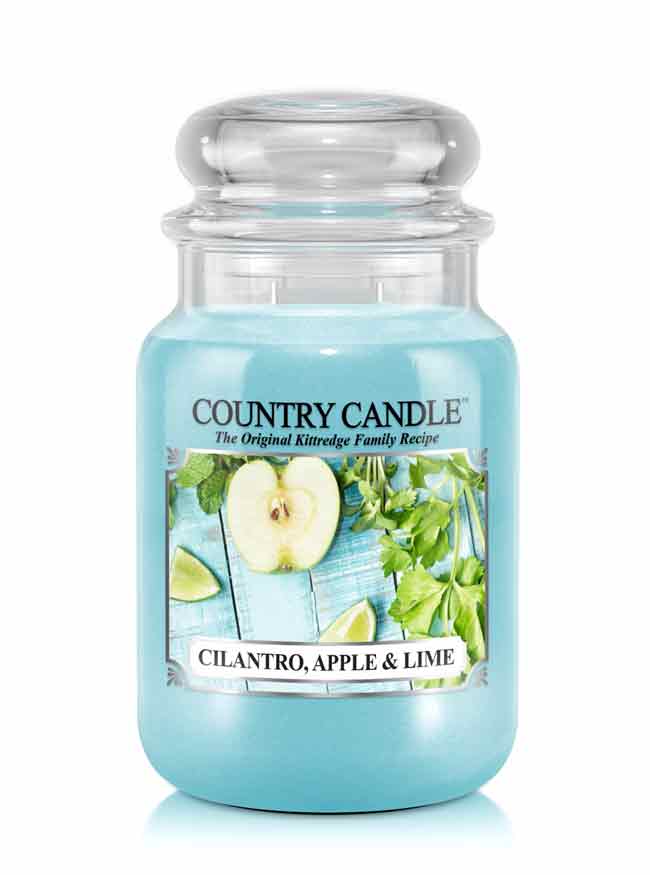 Country Candle Cilantro, Apple & Lime duża świeca zapachowa z 2 knotami (652 g)