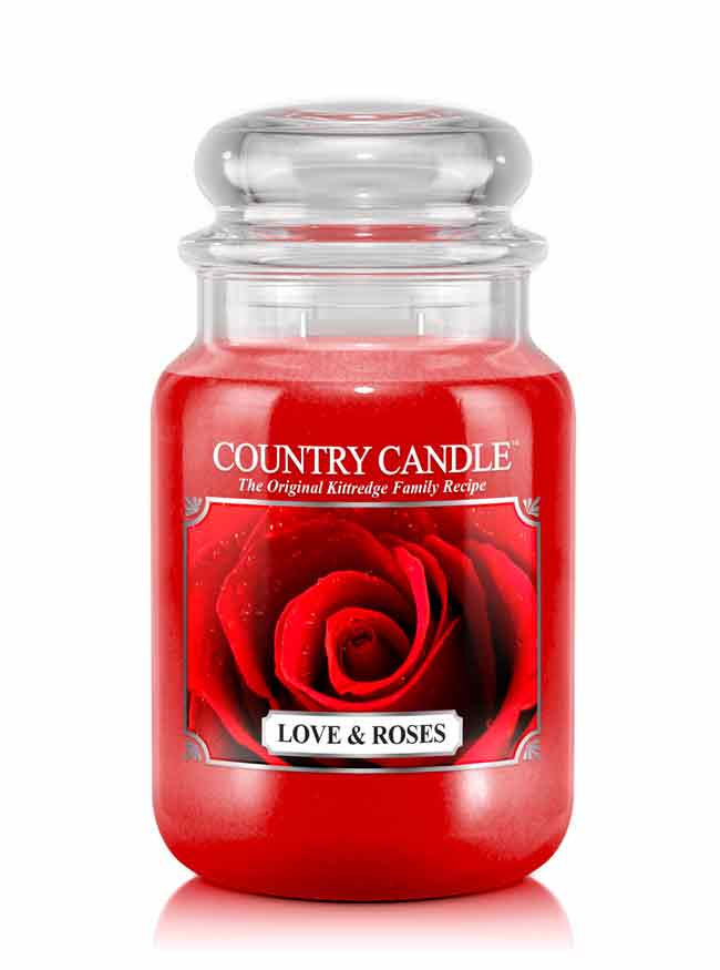 Country Candle Love & Roses duża świeca zapachowa z 2 knotami (652 g)