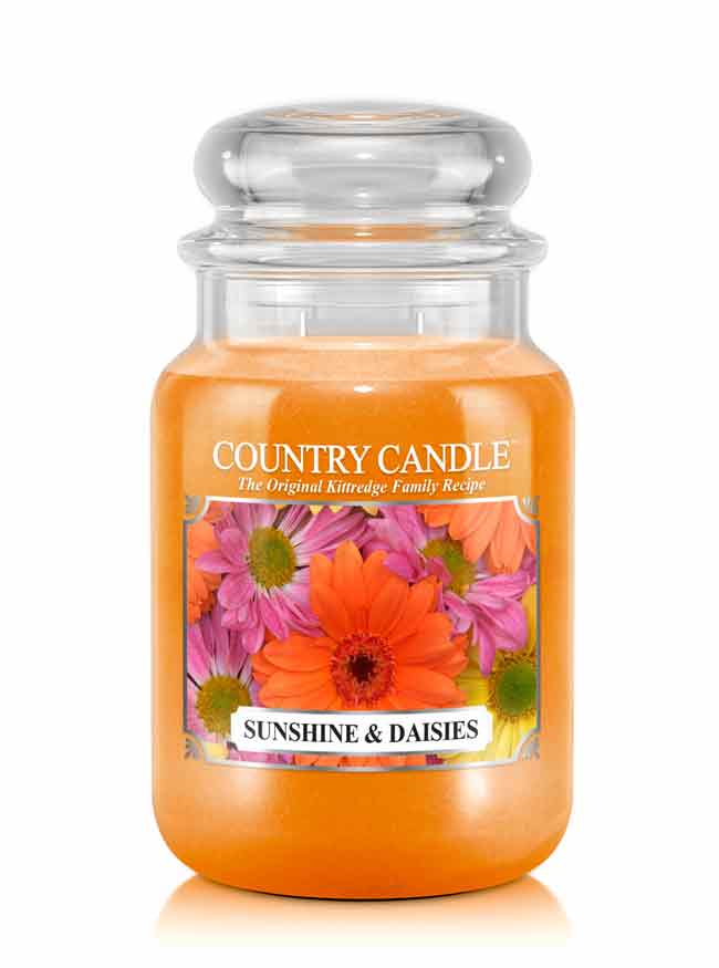 Country Candle Sunshine & Daisies duża świeca zapachowa z 2 knotami (652 g)