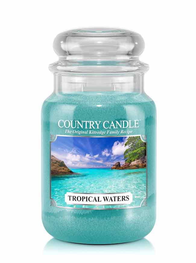 Country Candle Tropical Waters duża świeca zapachowa z 2 knotami (652 g)