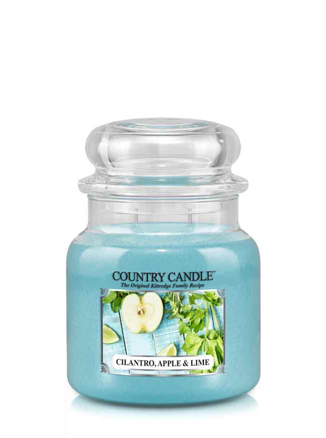 Country Candle Cilantro, Apple & Lime świeca zapachowa średnia 2-knoty (453 g)