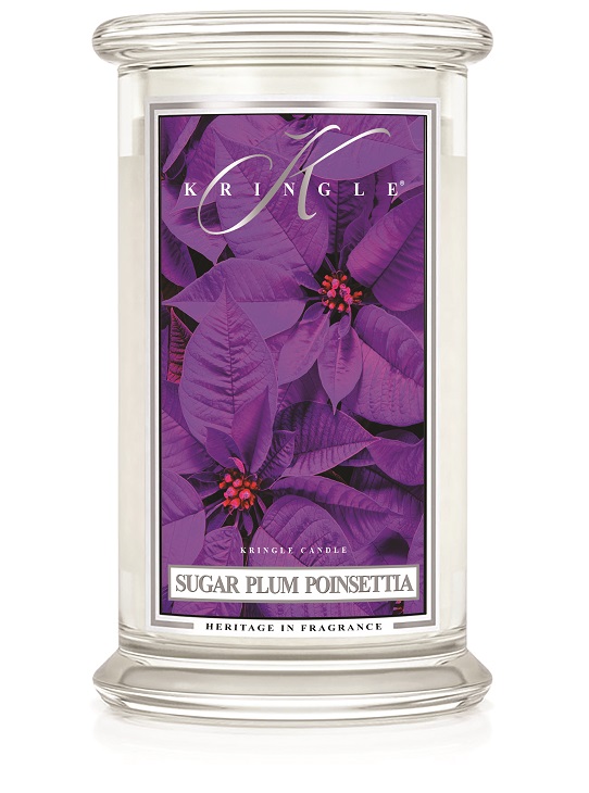 Kringle Candle Sugar Plum Poinsettia duża świeca zapachowa z 2 knotami (624 g)