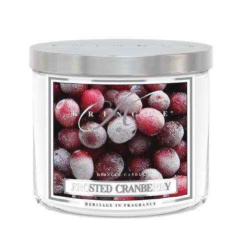 Kringle Candle TUMBLER Frosted Cranberry świeca zapachowa średnia z 2 knotami (411 g)