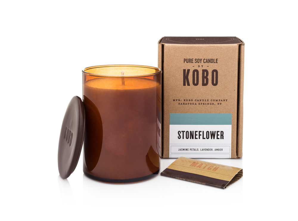 KOBO Woodblock Candle Świeca zapachowa Stoneflower (15oz / 425g)