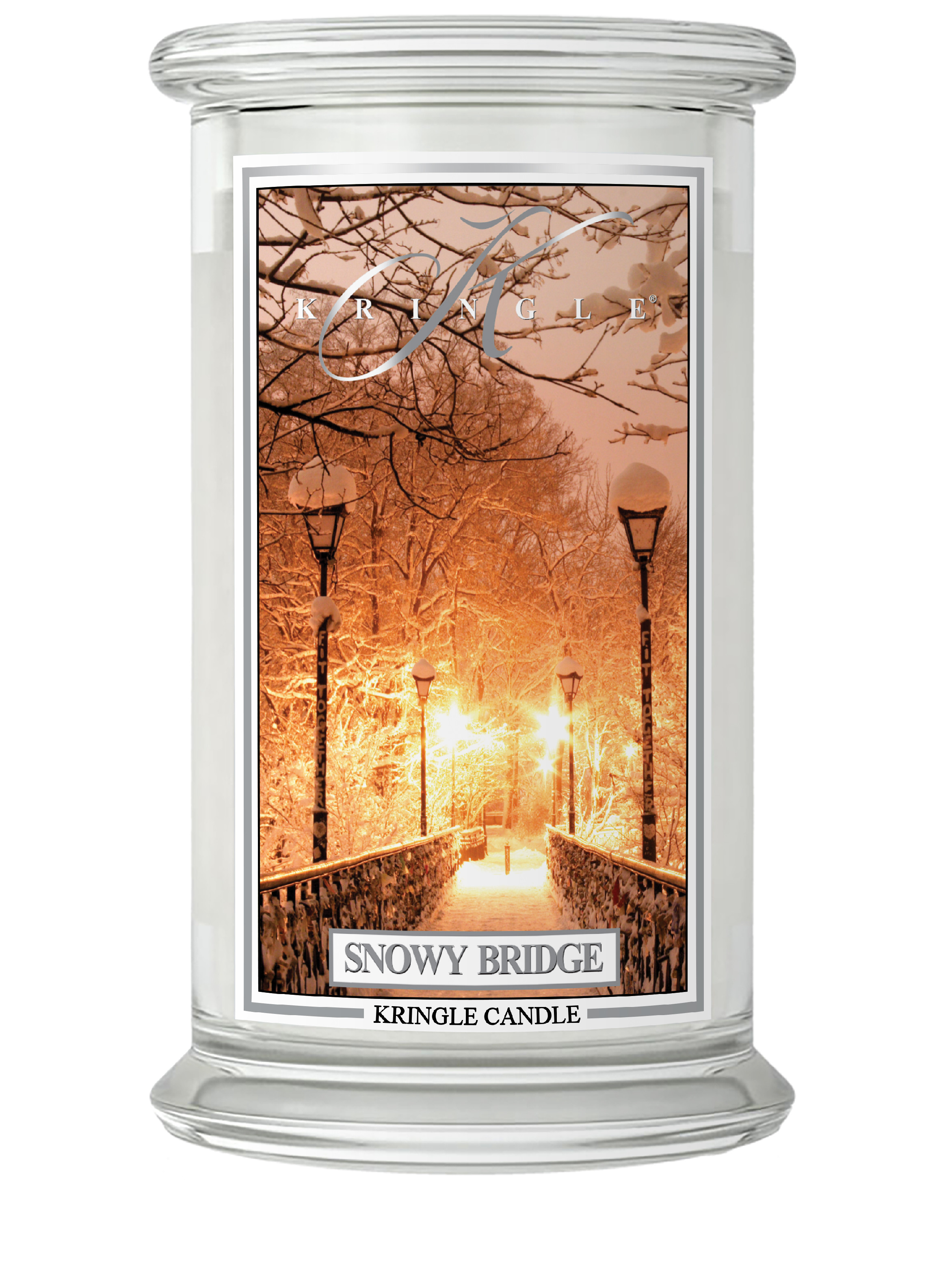 Kringle Candle Snowy Bridge duża świeca zapachowa z 2 knotami (624 g)