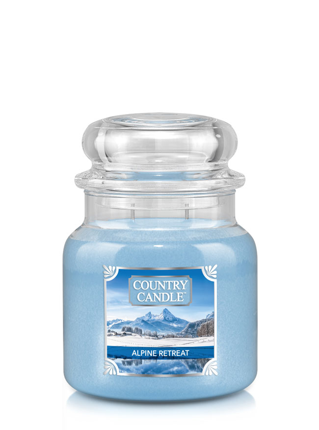 Country Candle Alpine Retreat średnia świeca zapachowa z 2 knotami (453 g)