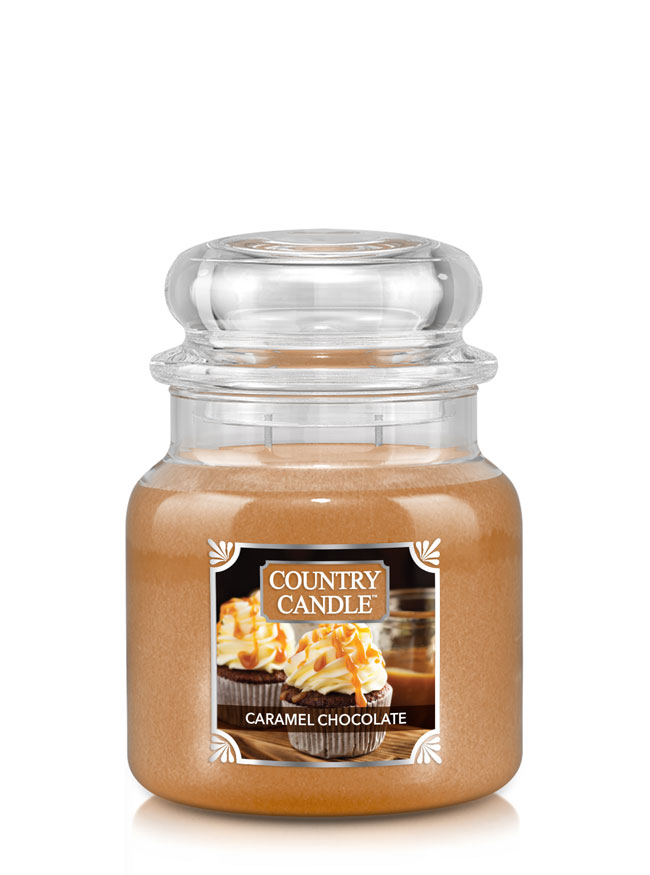 Country Candle Caramel Chocolate średnia świeca zapachowa z 2 knotami (453 g)