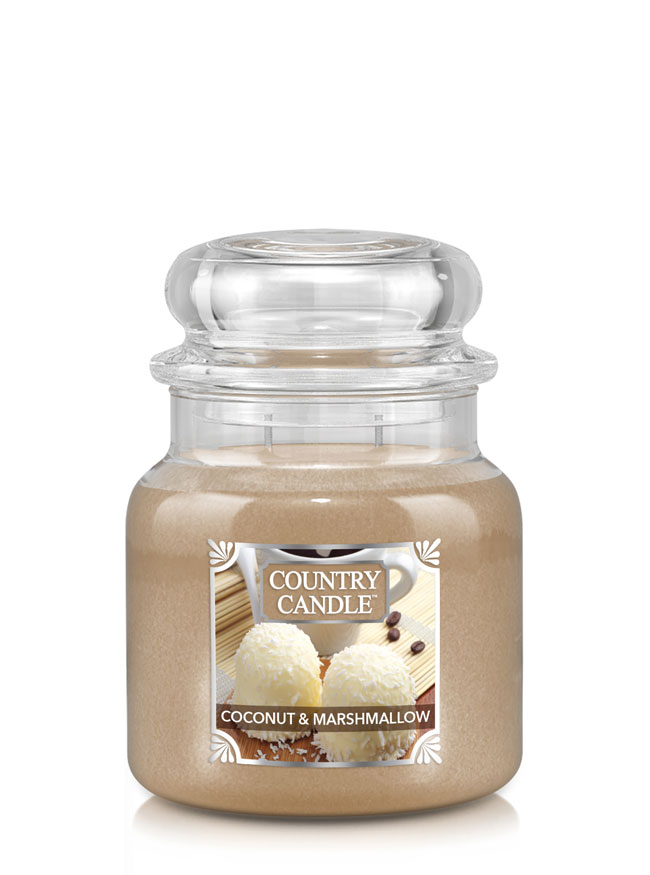 Country Candle Coconut & Marshmallow świeca zapachowa średnia z 2 knotami (453 g)