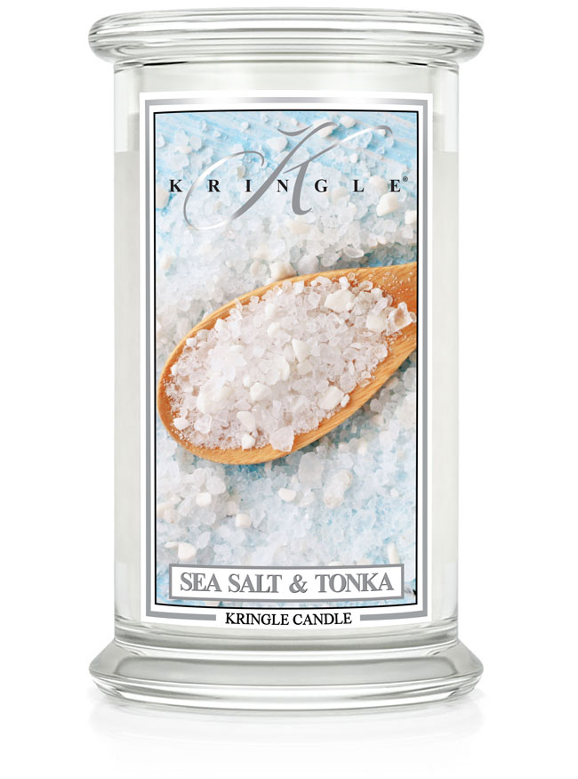 Kringle Candle Sea Salt & Tonka duża świeca zapachowa z 2 knotami (624 g)