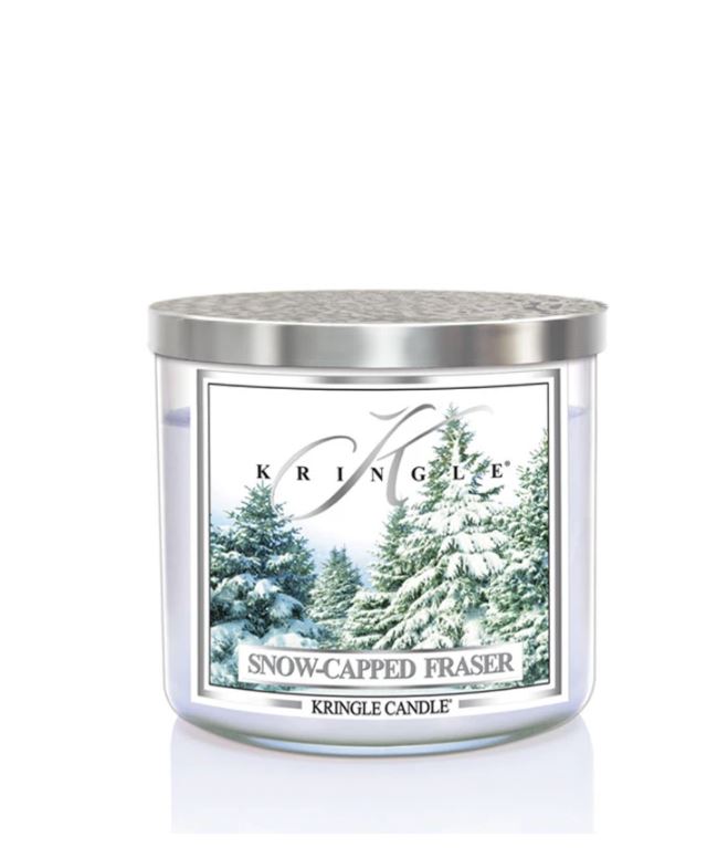 Kringle Candle TUMBLER Snow Capped Fraser świeca zapachowa z 3 knotami 411g