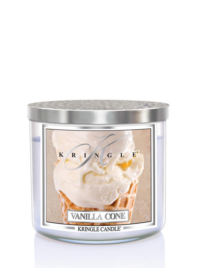 Kringle Candle TUMBLER Vanilla Cone świeca zapachowa z 3 knotami 411g