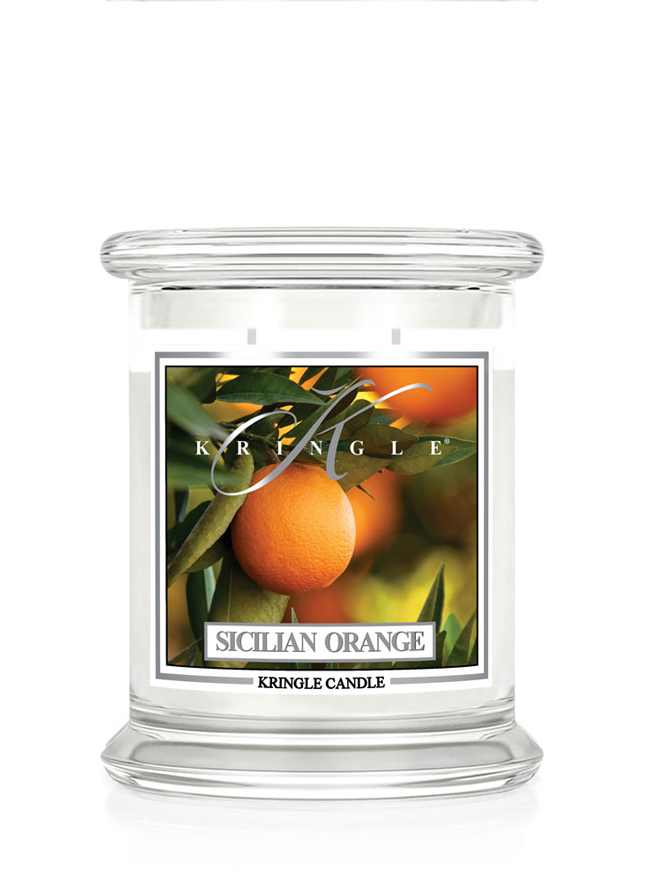 Kringle Candle Sicilian Orange średnia świeca zapachowa z 2 knotami (411 g)