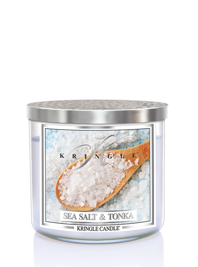 Kringle Candle TUMBLER Świeca zapachowa z 3 knotami Sea Salt & Tonka 411g