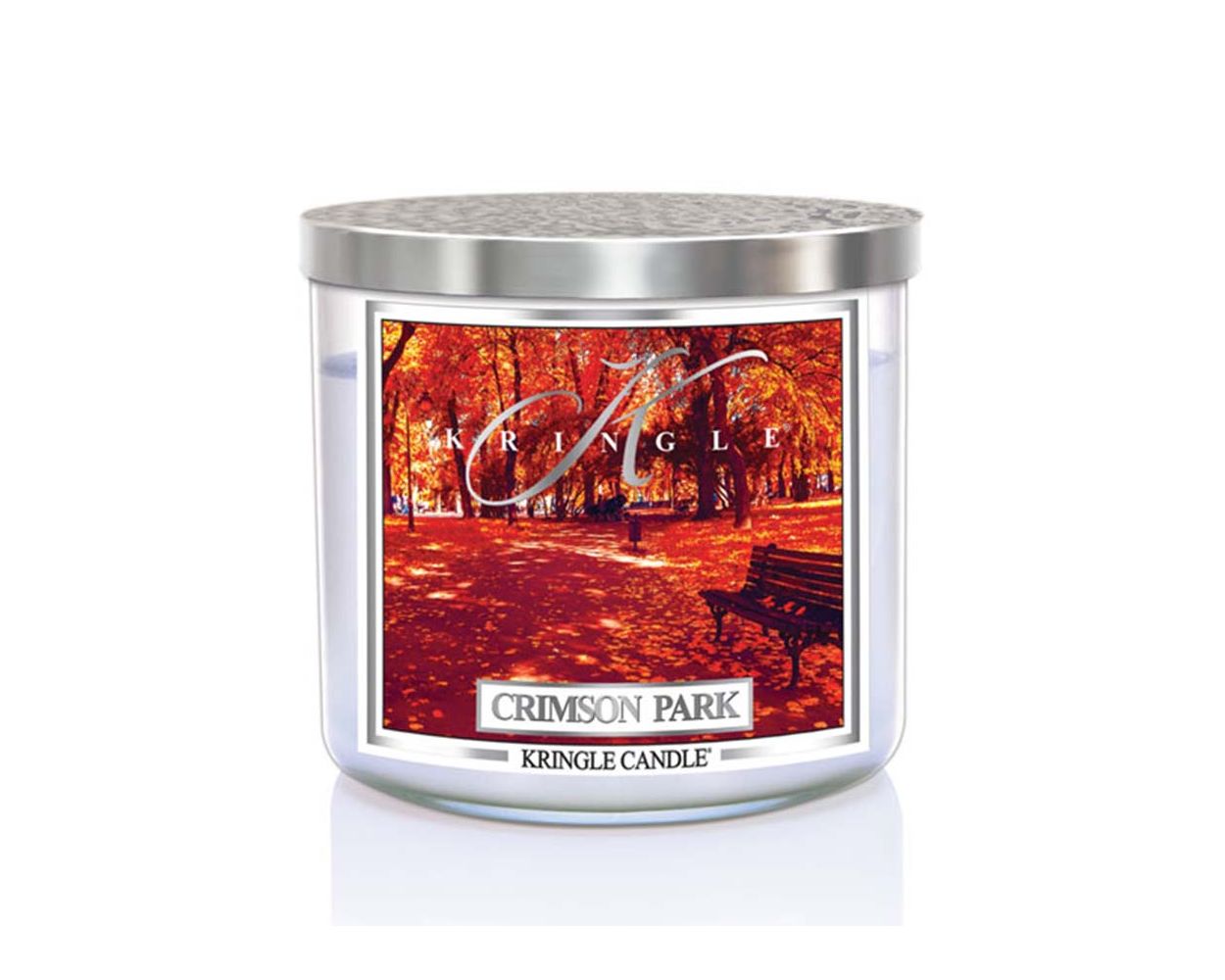 Świeca zapachowa Kringle Candle Crimson Park z 3 knotami 411g