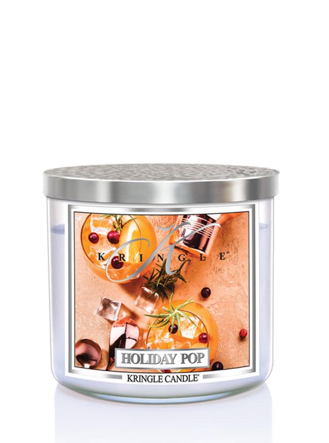 Świeca zapachowa Kringle Candle Holiday Pop z 3 knotami 411g