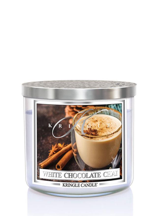 Świeca zapachowa Kringle Candle White Chocolate Chai z 3 knotami 411g