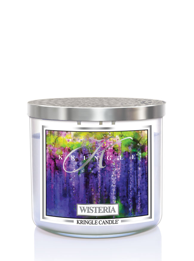 Kringle Candle TUMBLER Wisteria świeca zapachowa z 3 knotami 411g