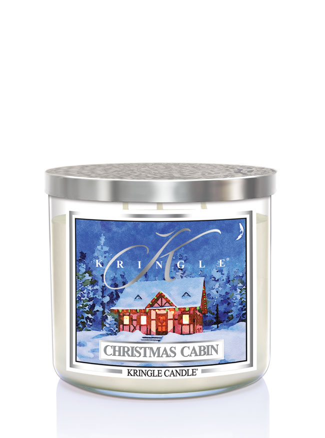 Świeca zapachowa Kringle Candle TUMBLER Christmas Cabin z 3 knotami (411g)