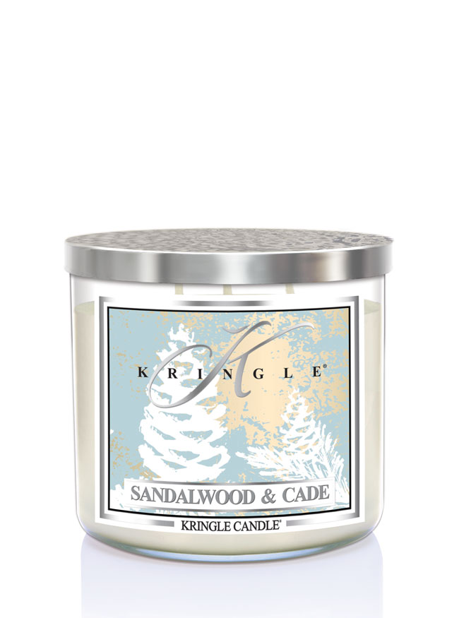 Kringle Candle TUMBLER Sandalwood & Cade świeca zapachowa z 3 knotami (411g)