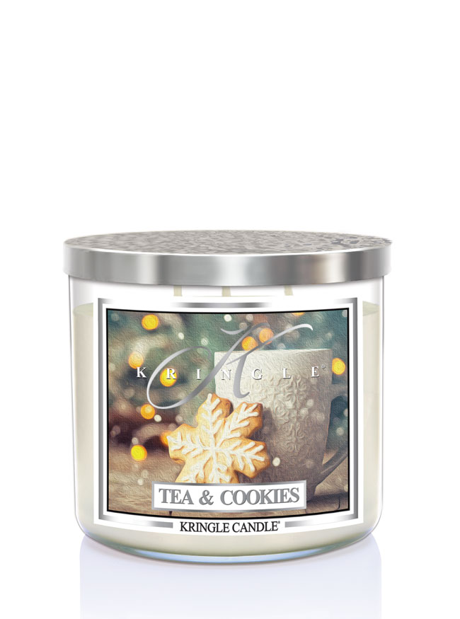 Kringle Candle TUMBLER Tea & Cookies świeca zapachowa z 3 knotami (411g)