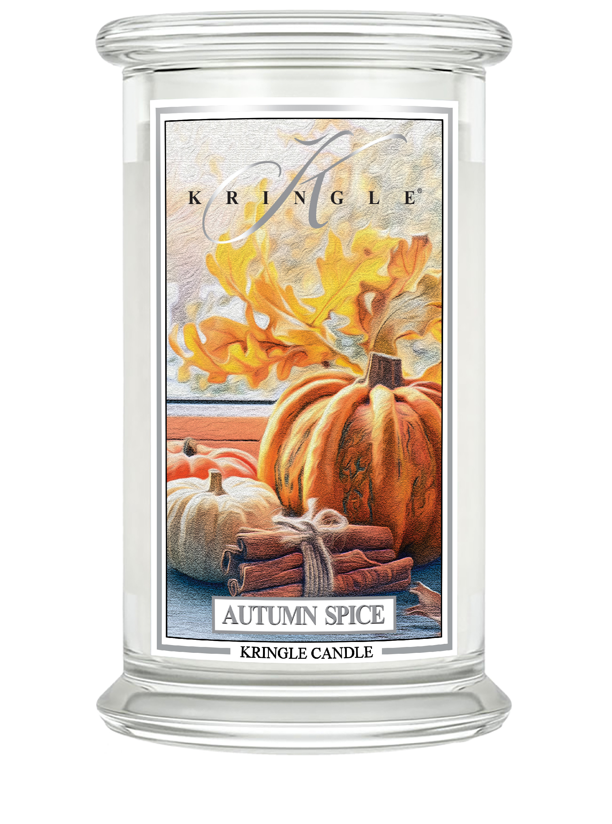 Kringle Candle Autumn Spice duża świeca zapachowa z 2 knotami (624 g)