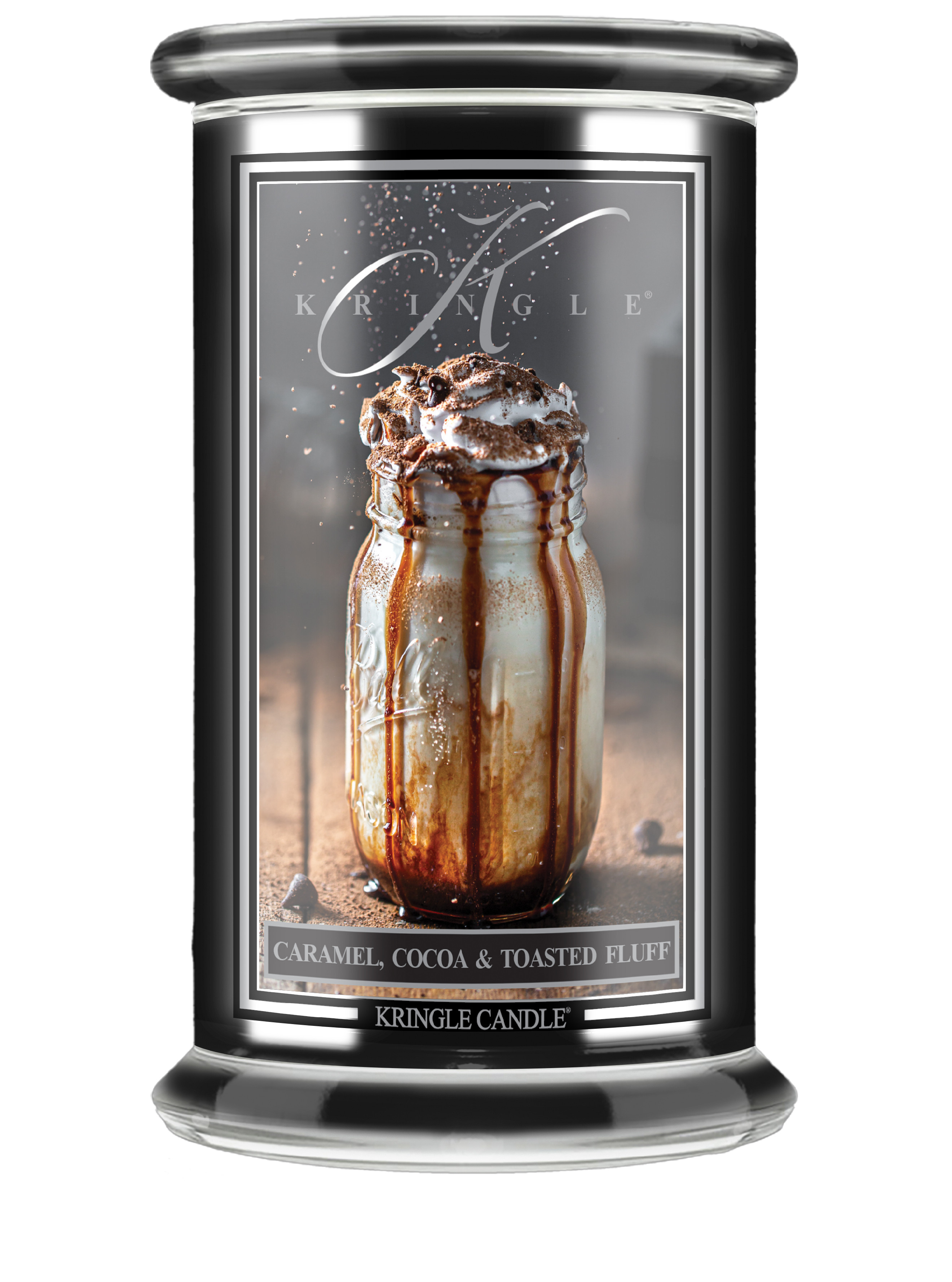 Kringle Candle Reserve Caramel, Cocoa & Toasted Fluff duża świeca zapachowa z 2 knotami (624 g)