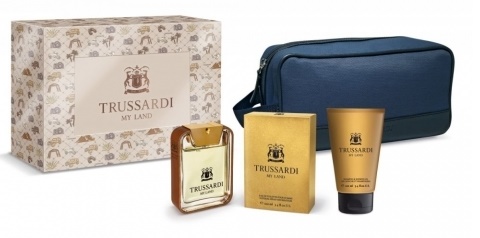 Trussardi My Land Zestaw upominkowy woda toaletowa 100ml + Żel pod prysznic 100ml + torba (2014)