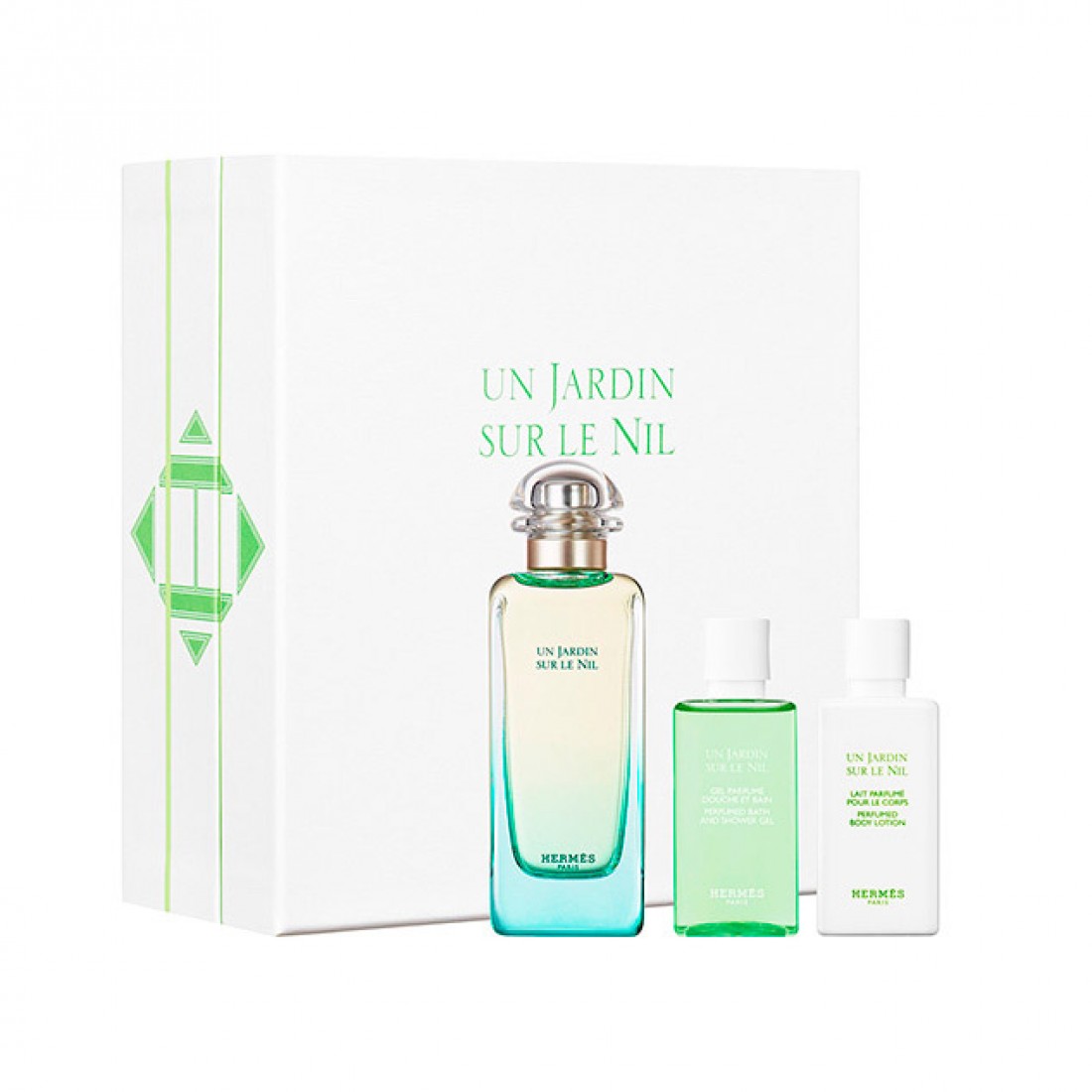 Hermes Un Jardin Sur Le Nil Zestaw upominkowy, woda toaletowa 100ml + balsam do ciała 40ml + żel pod prysznic 40ml