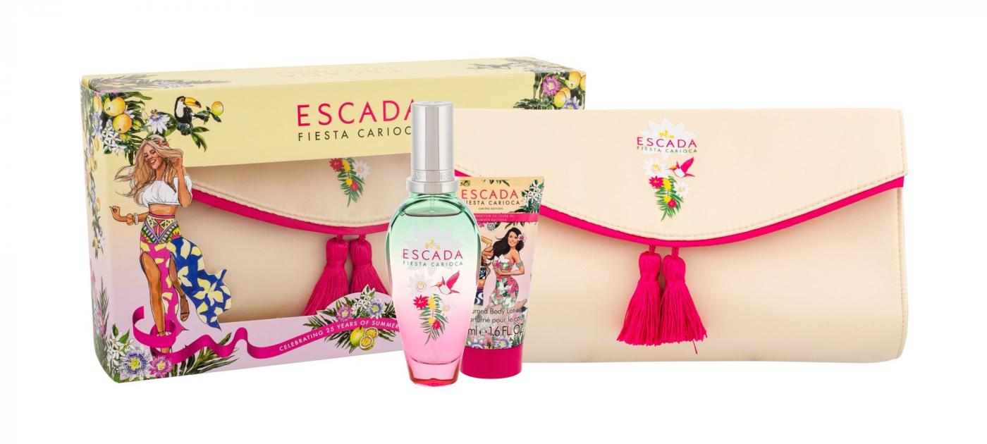 Escada Fiesta Carioca Zestaw upominkowy, woda toaletowa 50ml + mleczko do ciała 50ml + torebka